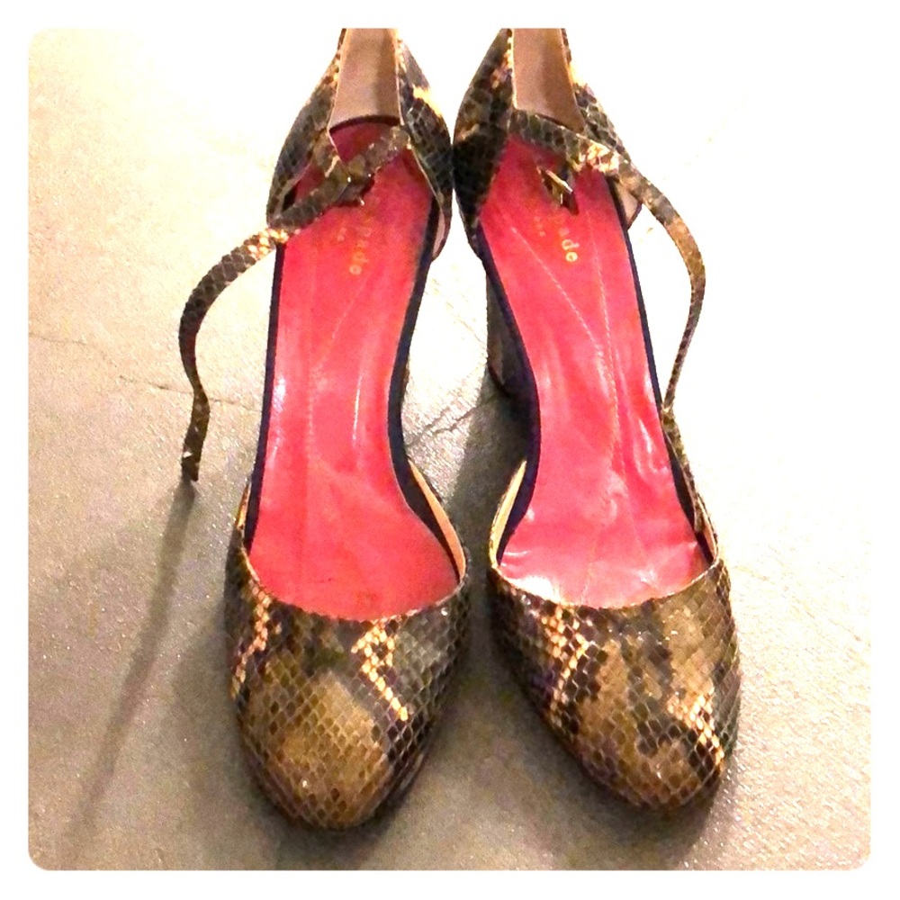 Kate spade snake skin heels size 8.5